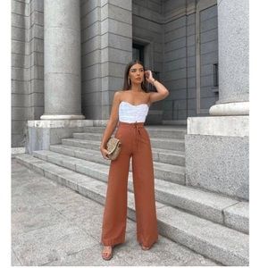 NWT Zara linen blend pants